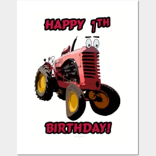 Happy 7th birthday tractor design Posters and Art